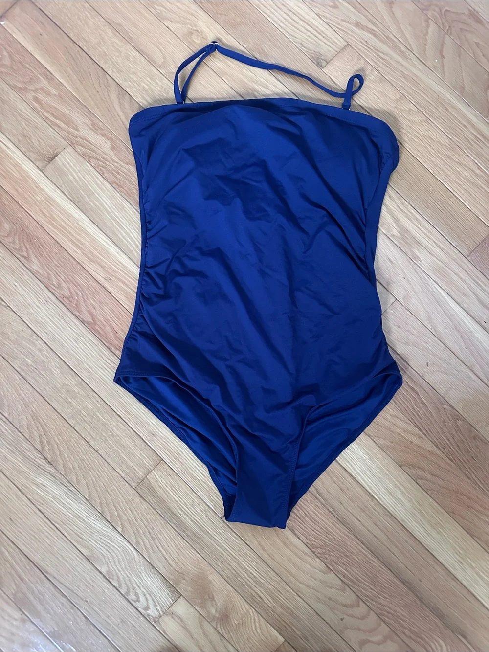 Strapless Deep Blue One-Piece Swimsuit Size XL